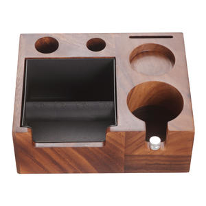Station de distribution de café en bois de noyer, support tout-en-un pour tamper et distributeur de café - Product Image 2