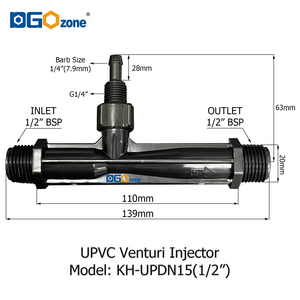 DGOzone Injecteur Venturi 3/4 Tube avec corps UPVC pour dosage d'engrais agricole Étang à haut volume et aération d'aquaculture - Product Image 5