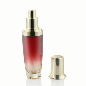 Or de luxe cosmétique emballage 30ml 50ml 100ml lotion sérum pompe gradient couleur bouteille en verre avec couvercle en or gros - Product Image 2