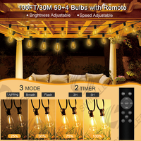Guirlande lumineuse LED pour l'extérieur Edison Bulb Globe Waterproof Connectable Serial Christmas Wedding Decoration Festive Garden Lighting