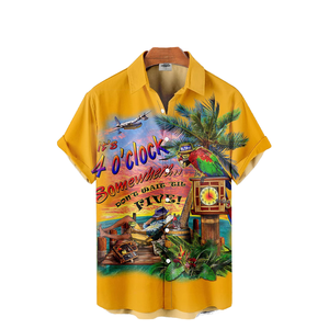 Nhà Máy Độc Lập Của Mùa Hè Của Nam Giới Giản Dị Bãi Biển Quần Với Bốn Mặt 3D In Kỹ Thuật Số Cross-Biên Giới Khai Thác Áo Sơ Mi Thiết Lập - Product Image 1