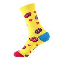 Chaussettes en coton personnalisables pour hommes Logo coloré drôle sur le fond Tissé Style décontracté