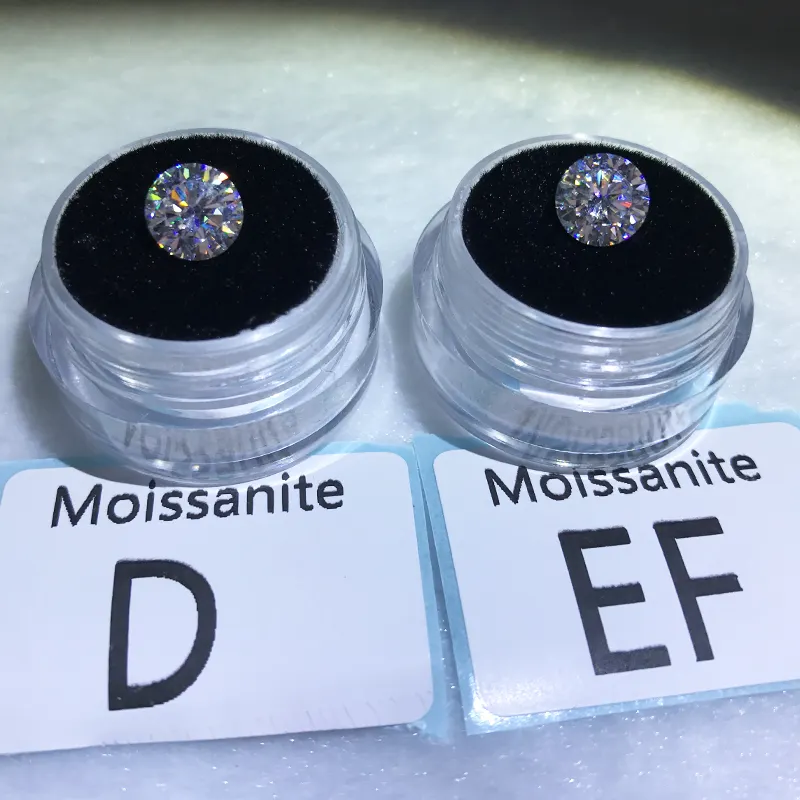 Round Melee Moissanite Lab Sintetis Putih Dibuat Berlian Gra Sertifikat Moissanite untuk Membuat Perhiasan Rantai Tenis Kuba