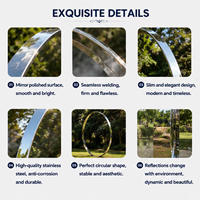 Sculpture d'arche circulaire moderne en acier inoxydable BSA, installation artistique en métal avec anneau de vapeur d'eau personnalisé, décoration pour parc, jardin, place publique