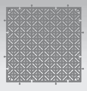 Tapis imperméables blancs emboîtables en polypropylène carreaux ventilés revêtement de sol en caoutchouc pour drainage carreaux de sol de garage industriels