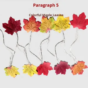 Guirlande lumineuse LED de style feuille d'érable, décoration de jardin d'extérieur, étanche, fonctionnant sur piles - Product Image 6