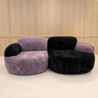 Canapé modulaire minimaliste moderne deux places en flanelle, fauteuil inclinable compact pour salon et appartements locatifs
