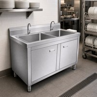 Évier de cuisine professionnel en acier inoxydable QH 201 de 0,8 mm d'épaisseur, finition résistante à la corrosion, capacité de charge de 300 kg/m, vente en gros