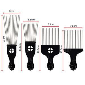 <span class=keywords><strong>Brosse</strong></span> à cheveux démêlante personnalisée style <span class=keywords><strong>Afro</strong></span> peigne métallique à dents larges <span class=keywords><strong>brosse</strong></span> à cheveux antistatique - Product Image 2