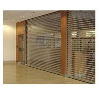 Rideau de magasin antivol de centre commercial Portes coulissantes transparentes et horizontales en acier inoxydable