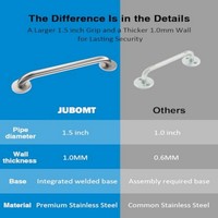 Main courante de sécurité ADA en acier inoxydable blanc de 18, 36, 42 pouces, diamètre de tube de 1,5 pouce, support commercial pour toilettes, idéale pour personnes âgées