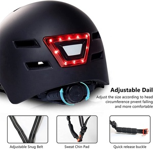 Casco de <span class=keywords><strong>bicicleta</strong></span> inteligente LED para niños y adultos tipo C recargable OEM personalizado CE certificado PC + EPS materiales para montar en monopatín - Product Image 5