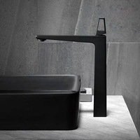 Robinet monocommande moderne en laiton pour eau chaude et froide, avec débit contrôlé, valve en céramique, finition chromée, pour lavabos à poser - Multiples