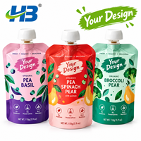 Purée alimentaire saine pour bébé en sachets à bec verseur, sachets souples verticaux, sans additifs, sans conservateurs, riche en nutriments, avec bouchon anti-étouffement, biologique, personnalisable