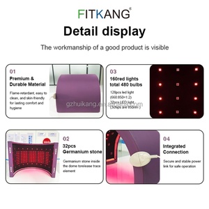 Fitkang OEM Custom Color Infrared Sauna Dome Custom logo 660nm 850nm Red <b>Light</b> Therapy Mini Sauna Dome for Home Spa - Product Image 4