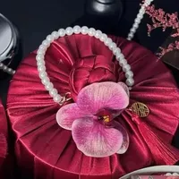 Bunga Kepala Anggrek Kupu-Kupu Buatan dari Katun Silikon, Aksesori Hiasan Kepala DIY, Dekorasi Kotak Hadiah, Bunga untuk Pernikahan, Pesta, dan Dekorasi Rumah