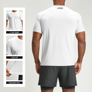 Camiseta Deportiva Casual para <span class=keywords><strong>Hombre</strong></span> EDX4159, Primavera-Verano, Transpirable, de Secado Rápido, Cuello Redondo, <span class=keywords><strong>Manga</strong></span> <span class=keywords><strong>Corta</strong></span>, para Gimnasio - Product Image 3