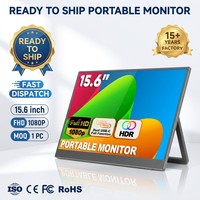 Moniteur portable Type-C 15,6 pouces FHD 1080P IPS ultra-fin pour jeux LED avec double haut-parleur et support réglable à 180° pour PS5 et voyage