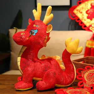 Chinesisches Neujahrsfest Drachen Maskottchen gefülltes Tier Drachen-Plüschtied für Neujahr Festival Geschenk