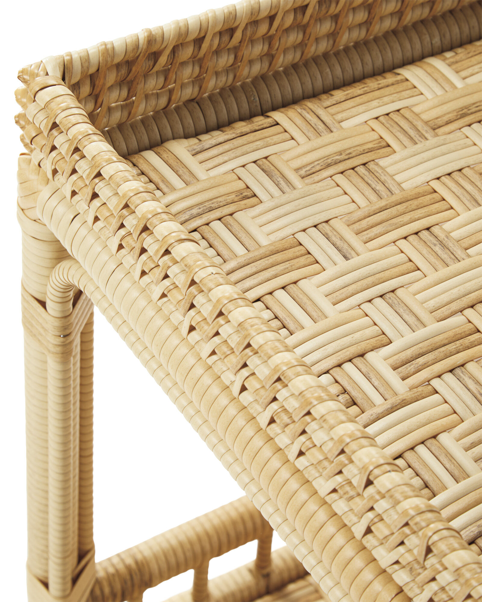 good quality weather-friendly rattan outdoor side table wick bar console table