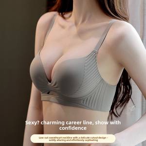 Dikişsiz kalınlaşmış çıplak iç çamaşırı kadın küçük göğüsler büyük bir Top-up anti-sarkma sutyen göstermek için toplanan - Product Image 2