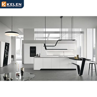 Armoire de cuisine KELEN 2026, fournisseur américain, laque, modulaire, moderne, quartz, bois, meubles d'armoire de cuisine