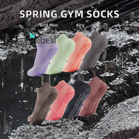 Chaussettes en silicone respirantes pour femme, modèle tricoté à la cheville, idéales pour la gym et le Pilates – Collection Printemps