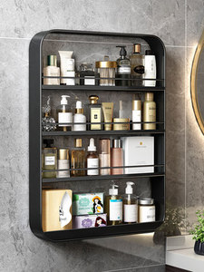 White <strong>Storage</strong> Box <strong>Storage</strong> <strong>Rack</strong> Wall Mounted <strong>Kitchen</strong> Layered Bathroom Cabinet Visual Multi-layer <strong>Storage</strong> Rac - Product Image 2