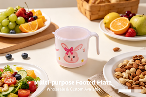 Vaso con Tapa, Diseño de Conejito Rosa, de Melamina, Libre de BPA, Apto para Lavavajillas, Ideal para Niños y Cocina - Product Image 5