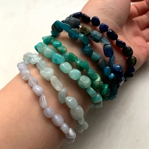 Gelang Manik-manik Batu Permata Alami Yang Dapat Disesuaikan, Gelang Manik-manik Batu Mulia Alami Elastis Penyembuhan Kristal CIP Tumbler - Product Image 2