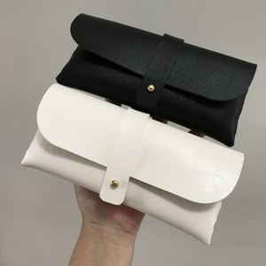 Étui à lunettes de soleil portable en cuir souple personnalisé avec logo pour femmes, accessoires de mode - Product Image 4