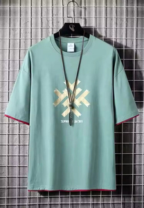 T-shirt da uomo estiva a vestibilità regolare in tessuto non tessuto, traspirante, ad asciugatura rapida, con stampa a trasferimento termico, casual, sportiva, a <span class=keywords><strong>maniche</strong></span> <span class=keywords><strong>corte</strong></span>, OEM - Product Image 3