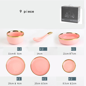 Juego de Platos de Porcelana Redondos con Esmalte Rosa, Estilo Phnom Penh, Ecológicos, en Oferta - Product Image 6