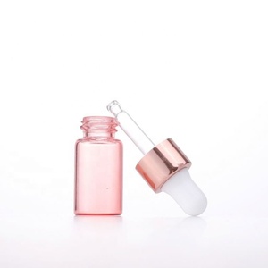 Mini Sample Glass <b>Bottles</b> 5ml 3ml 2ml 1ml Essential Oil Pink Glass <b>Dropper</b> <b>Bottle</b> with Rose Gold <b>Dropper</b> - Product Image 5