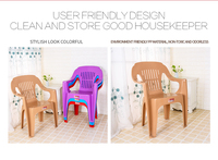 Chaise moderne antidérapante pour salle de séjour Chaise de restaurant Ménage confortable Chaises à dossier empilable à rayures en plastique PP