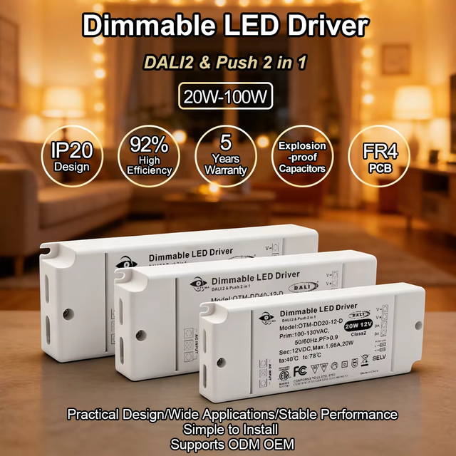 DALI DIM LED Transformer 20W 30W 40W 50W 60W 80W 96W 100W ETL Constant Voltage DIM Power Supply 12v 24v 36v 48v