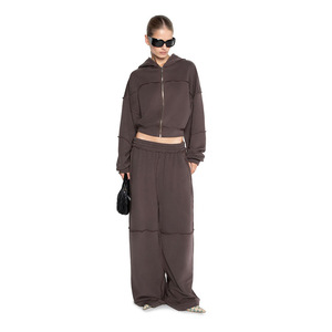 2025 Autumn <strong>Winter</strong> Women's Fashionable Workout Tracksuit New Hooded Long Sleeves Zipper <strong>Coat</strong> Casual Loose Pants Two Piece <strong>Sets</strong> - Product Image 1