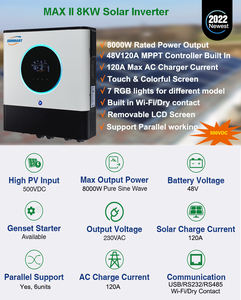 11kw Off Grid Solar Inverter Dual <strong>Input</strong>&amp;<strong>output</strong> 48V150A MPPT PV Range 90-500v Parallel Working Built in WIFI with BMS - Product Image 6