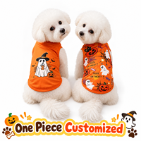 Gilet pour chien personnalisé POD Halloween, imprimé citrouille et fantôme, vêtements respirants pour animaux de compagnie, T-shirt pour chien, Ropa Para Perros, vêtements pour chiots, tenue de fête
