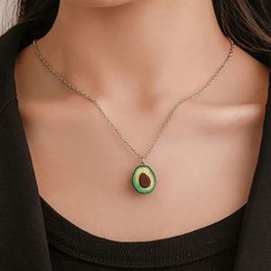 Collar con Colgante de Corazón de Aguacate, Joyería de <span class=keywords><strong>Amistad</strong></span> para Mejores Amigas, 2 Piezas - Product Image 3