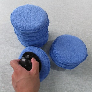 Car Wash <b>Sponge</b> Set 13 Piece Circular Blue Yellow Polishing Waxing Detailing Cleaning <b>Sponge</b> <b>Handles</b> - Product Image 3