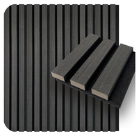 Panneaux muraux insonorisés pour décoration intérieure Placage chêne noir Panneaux acoustiques en bois à lattes en MDF pour la maison, le bureau, le cinéma et les salles de concert