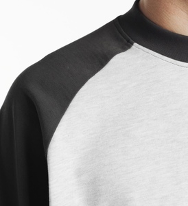 T-shirt Homme Personnalisé Coupe Droite Décontractée en Coton Tricoté 300 g/m² 100 % Coton Manches Courtes Uni Brodé Bicolore Contraste de Couleurs - Product Image 3