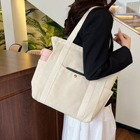 Sacs d'épicerie en toile personnalisés Ouye avec longue sangle, sac fourre-tout réutilisable avec poche et fermeture éclair, logo imprimé pour étudiant