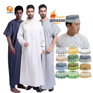 Ropa musulmana qami personalizada para hombres, abaya de Oriente Medio, ropa islámica, gorro para rezar, novedad de 2022