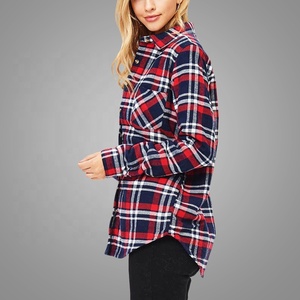 Latest Design Long Sleeve Plaid <strong>Women</strong> <strong>Shirts</strong> <strong>Flannel</strong> Hot Sell <strong>Women</strong> Blouse Fashion <strong>Shirt</strong> Ladies - Product Image 3