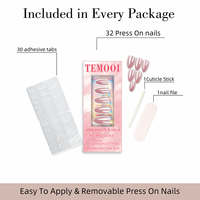 Faux ongles en ABS simple, forme amande, avec revêtement en amidon de racine de lotus, réutilisables, électroplaqués, à porter, motif géométrique, à coller