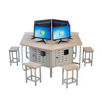 Bureaux et chaises individuels pour étudiants, avec écran LCD escamotable et sécurisé intégré, design moderne pour l'école