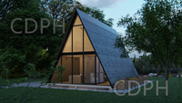 Structure Petite Cabine/Petite Maison/Un Cadre Triangle Maison Kit pour Vivre Triangle Forme Acier Moderne Maison Préfabriquée Villa