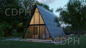 Struktur kabin kecil/rumah kecil/bingkai Kit rumah segitiga untuk rumah prefabrikasi Modern baja bentuk segitiga hidup - Product Image 3